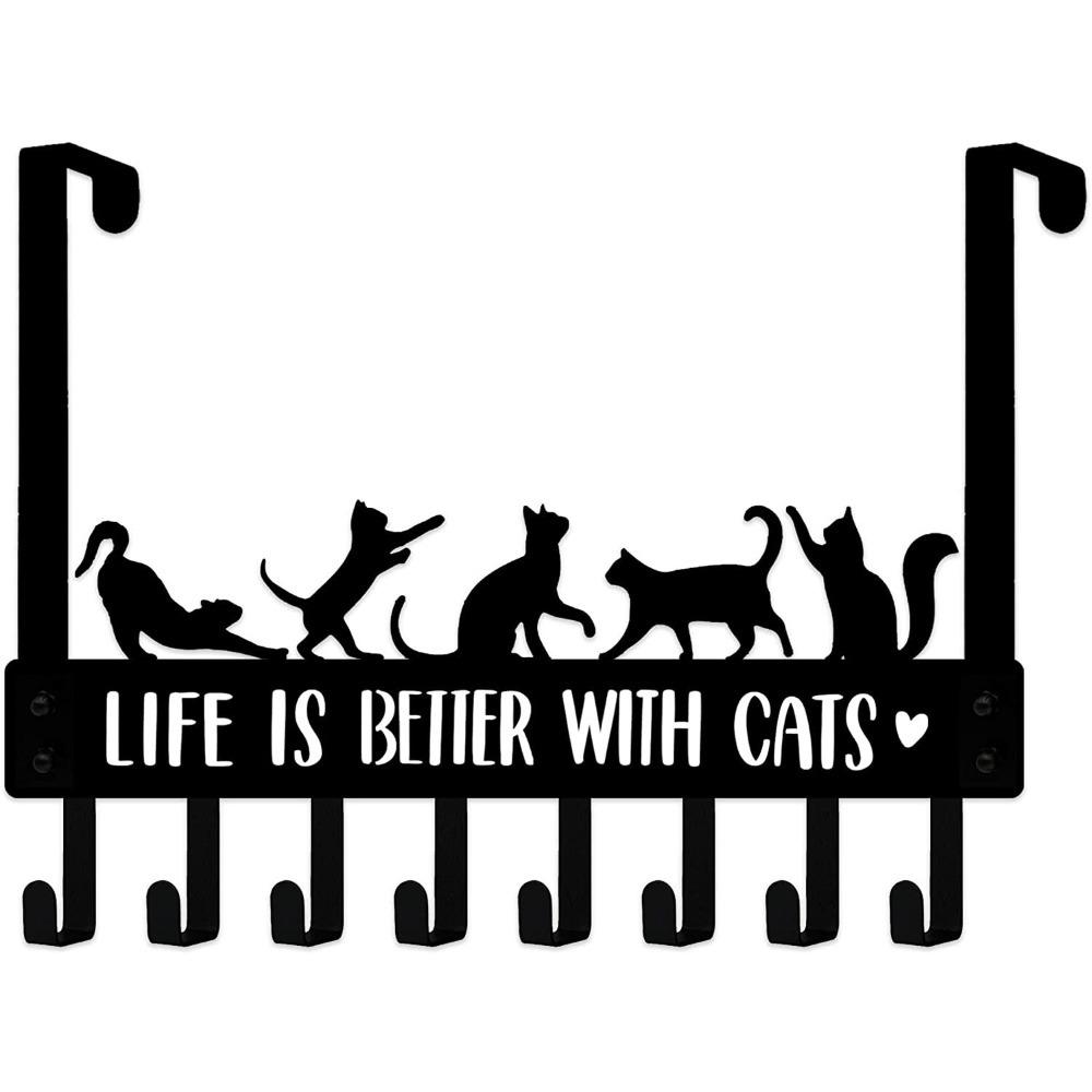 Metal Wall Sculpture Set Cat and Butterfly Decor Halloween Christmas Gift