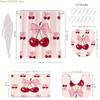 1/4pcs Pink Bow Cherry Style Shower Curtain, Modern Style Home Decor Print, Machine Washable, Fashion Theme, Suitable for All