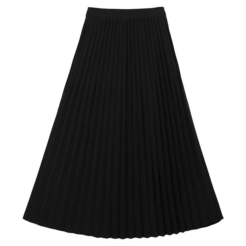Fei Yuan Women's Elegant High-Waist Accordion Pleated Skirt - Autumn/Winter Style