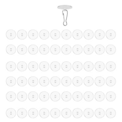 652F 60Pieces Adhesive Ceiling Hooks Hangers for Easily Hanging No Tools Required for Seasonal and Daily Use