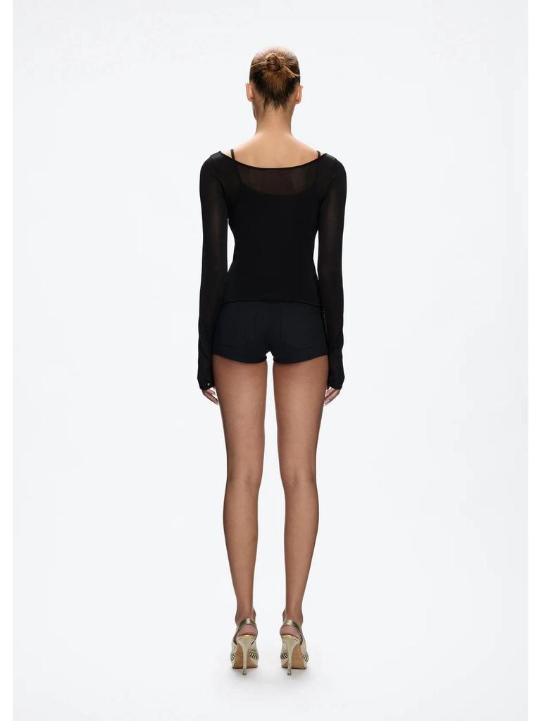 American Spicy Low-Waist Black Ultra-Shorts: Simple, Slimming, Tight-Fit Hot Pants