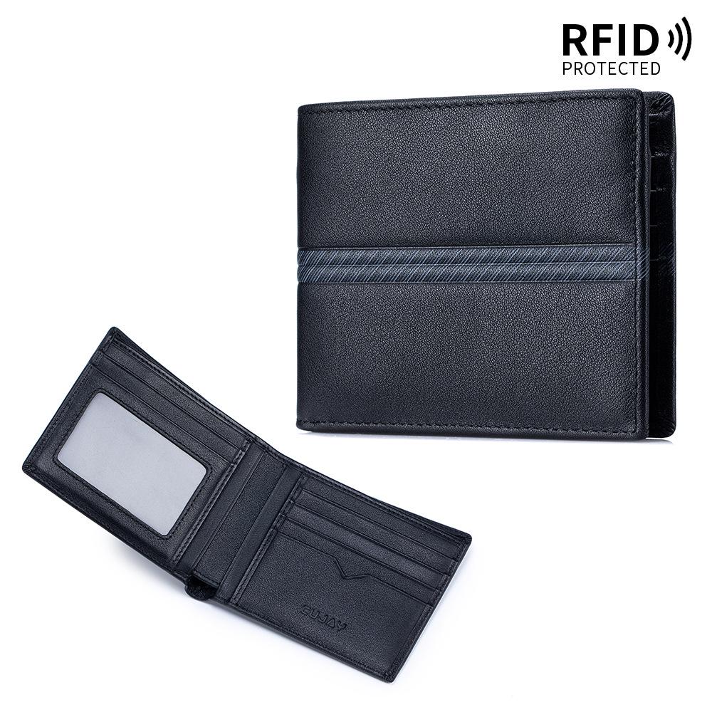 

Мужской бумажник бифолд из воловьей кожи высшего слоя в полоску - Идеальный подарок на день рождения отцу, мужу или парню