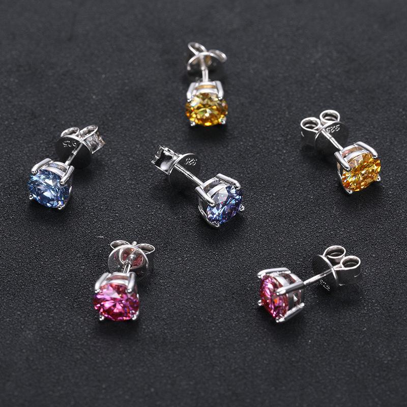 Fashion Stud Earrings 18K Gold Plated Sterling Silver 925 Hoop Earrings Gemstone Moissanite Piercing Men Women Tarnish Earrings