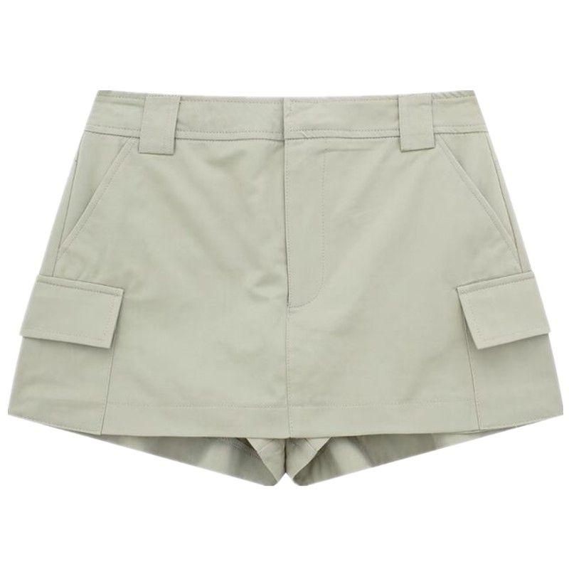 

Fashion Trendy and Thin Looking Versatile Pocket Mid-Rise Pants Skirt Picture color XS