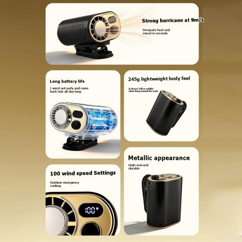LITE-Portable Clip-On Fan With Ice Pack, USB Rechargeable Waist& Neck Fan For Outdoor Use- 2026 New