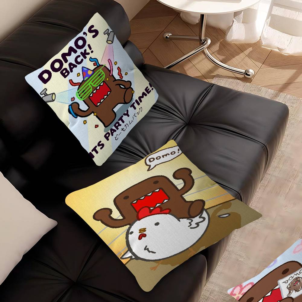 Cute Domo-Kun Maple Design Cushion Cover Happy Autumn Harvest Decor Holiday Decorati Pillow Cover