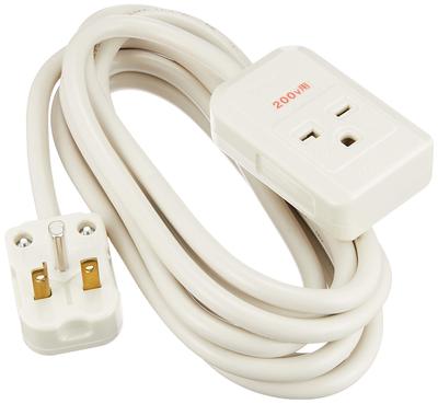 WH4931WP Geerdete 200-V-Geräteverlängerung 1 3 m 15 A/20 A-Kabel, Anschluss,