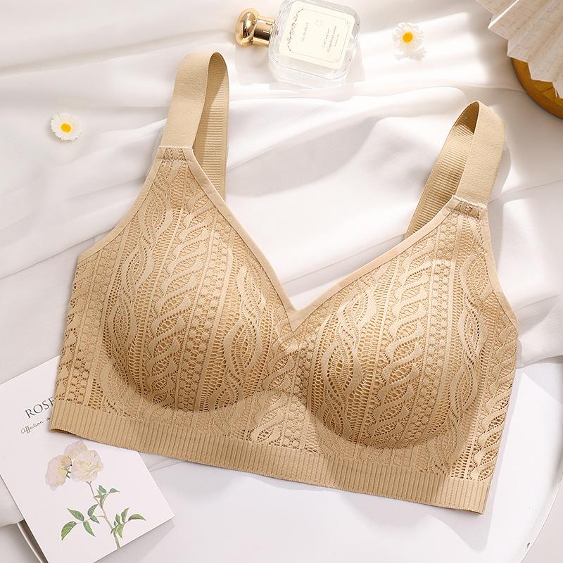 Sexy Lace Bra Seamless Plus Size Bra for Women No Steel Ring Breathable Adjustable Push Up Bra