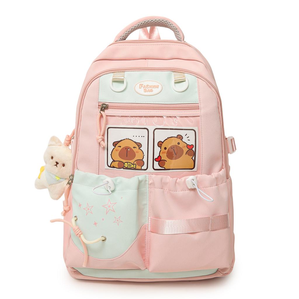 Schoolbag cute girl schoolbag junior high school student Japanese transparent pain bag ins wind backpack large capacity class backpack