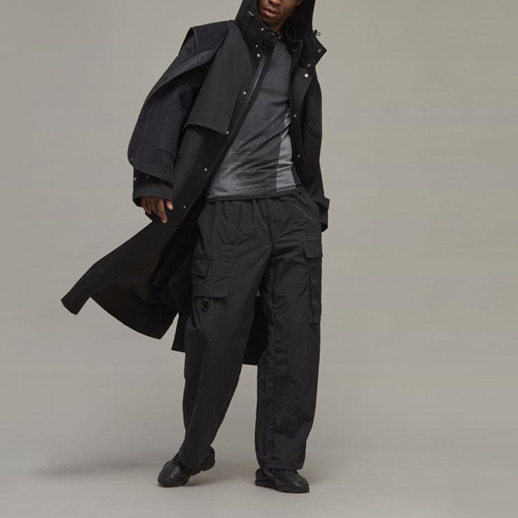 Y-3 Trenchcoat Unisex Černý S Kapucí Střední H63077