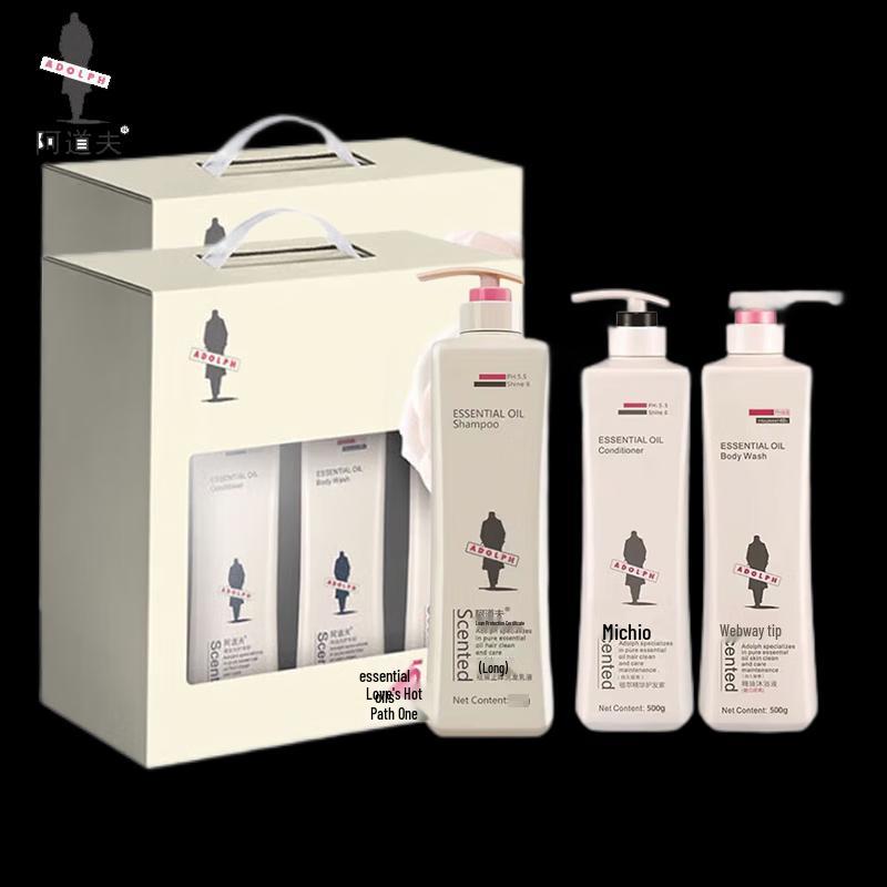 ADOLPH Essential Oil Silky Shampoo, Conditioner & Body Wash Gift Set