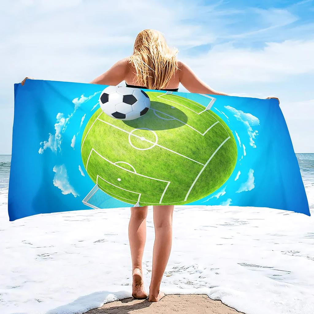 Soccer Beach Towel,Beach Towels for Men Boys,Football Towel Boys Sport Towel, Personalized   Pool Beach,Towel  Teen