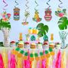Hawaii-Themed Spiral Hanging Decorations — Summer Party & Birthday Celebration Decor