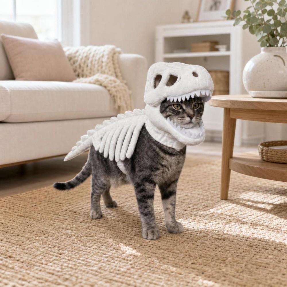 Szkielet Dinozaura Świecący w Ciemności Kostium dla Zwierzęcia Domowego Lśniący Kostium Halloweenowy dla Zwierzęcia Domowego Impreza Halloweenowa