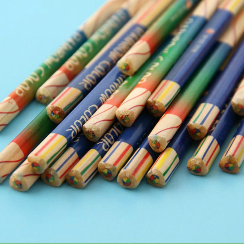 10pcs Four Wooden Colored Pencils with The Same Core Design Painting Secret Garden School Art Supplies for Artist