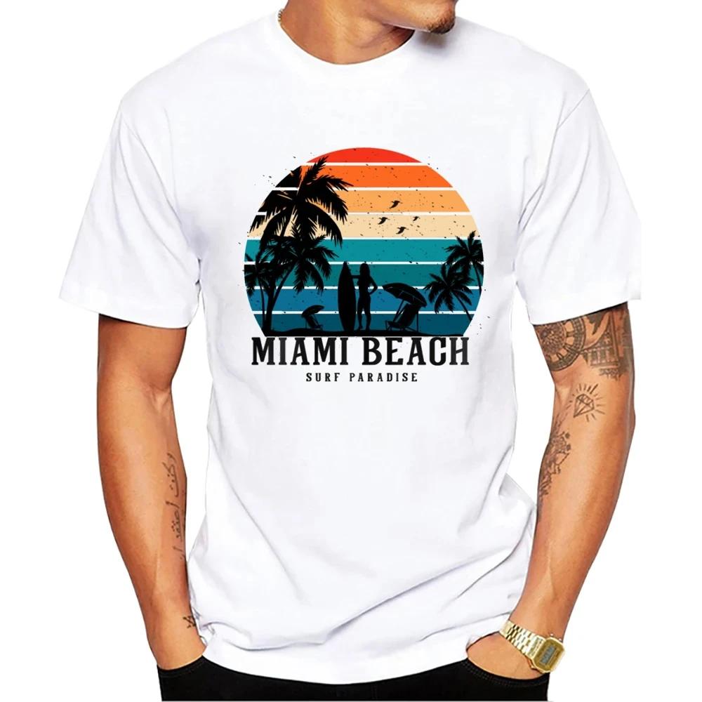 TEEHUB Casual Tees Hipster Beach Surf Men T-Shirts Boy Retro Car Print Short Sleeve T-Shirt Sport Tops Fashion Streetwear