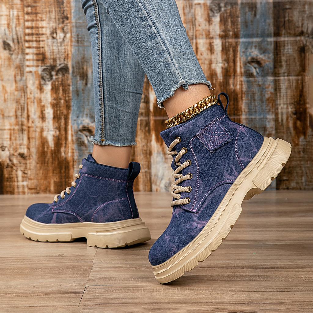 Fashion Casual Boots Women Thick Soles Trendy Canvas Shoes Comfortable Outdoor New Light Women's Sneakers