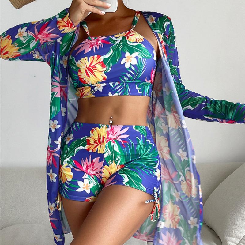 New 2026 Swimsuits Print Tankini Sets Female Swimwear Push Up For Beach Wear Three-Piece Bathing Suits Pool Women Swimming Suit