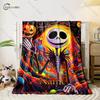 Free Shipping! Custom Name Blanket with The Nightmare Before Christmas Print, All-Season Multi-Use for Nap,Camping,Car,Sofa Gift