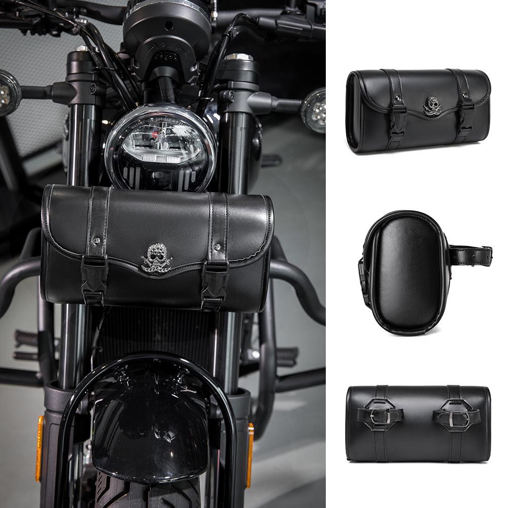 European-American Punk Harley Motorcycle Waterproof Front Bag with Contrast Design