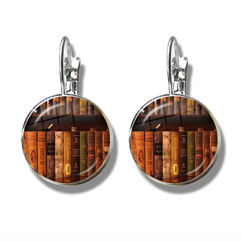 

New Fashion Retro Books Photo Earrings Books Lovers Earrings Jewelry Librarians Gifts Writers Students Teacher Books Nerd Gifts