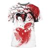 Japanese Geisha 3d Printed T-shirt For Men Harajuku Short Sleeves O-neck Tee Shirts Ethnic Style Street Casual Oversized Tees