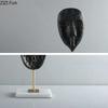 Abstract Human Face Resin Crafts Ornaments Desk Decoration Black Character Mask Statue Creative Artwork Room Aesthetics Decor