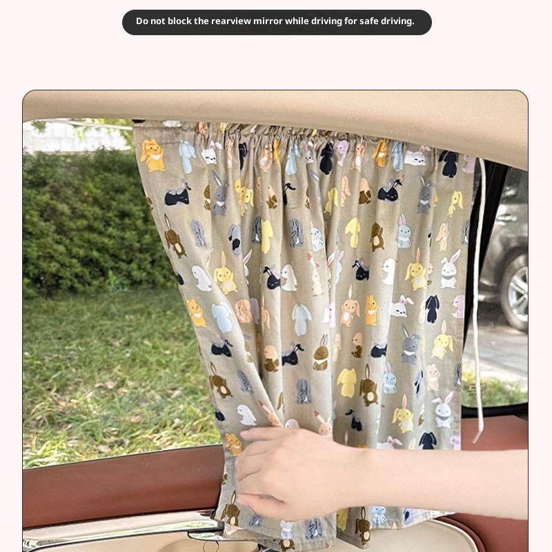 Suction Cup Curtain In The Car Window Sunshade Cover Cartoon Universal Side Window Sunshade Uv Protection For Kid Baby Children