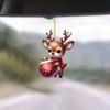 Christmas candy deer acrylic pendant, holiday deer decoration, car key pendant, backpack pendant.