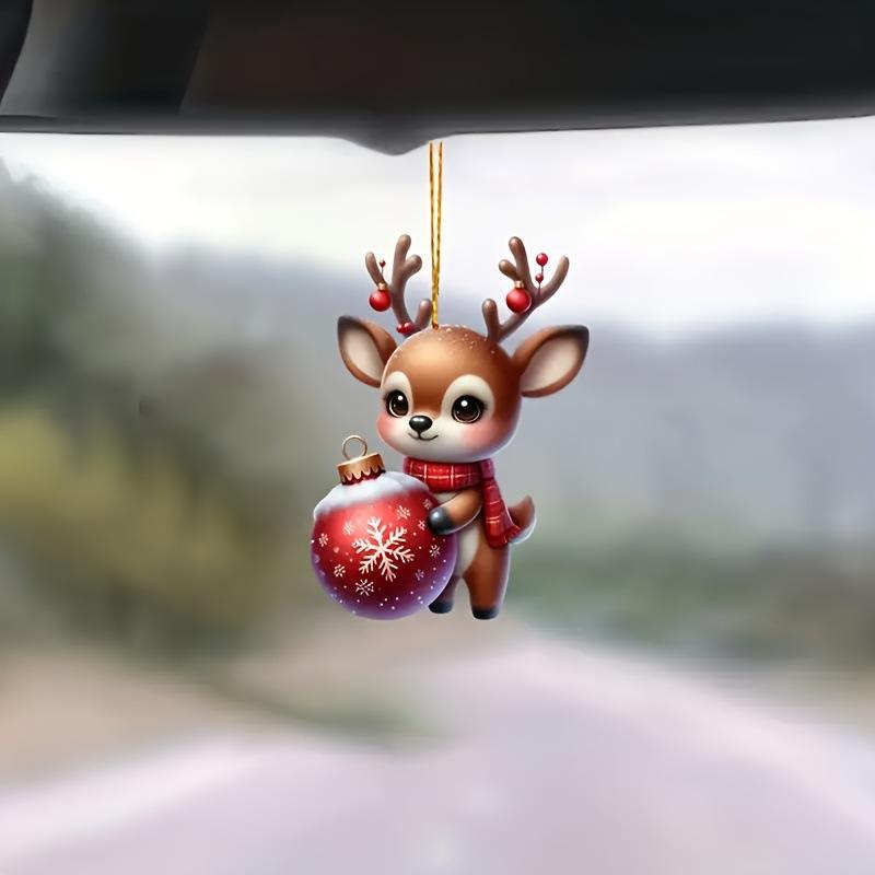 Christmas candy deer acrylic pendant, holiday deer decoration, car key pendant, backpack pendant.