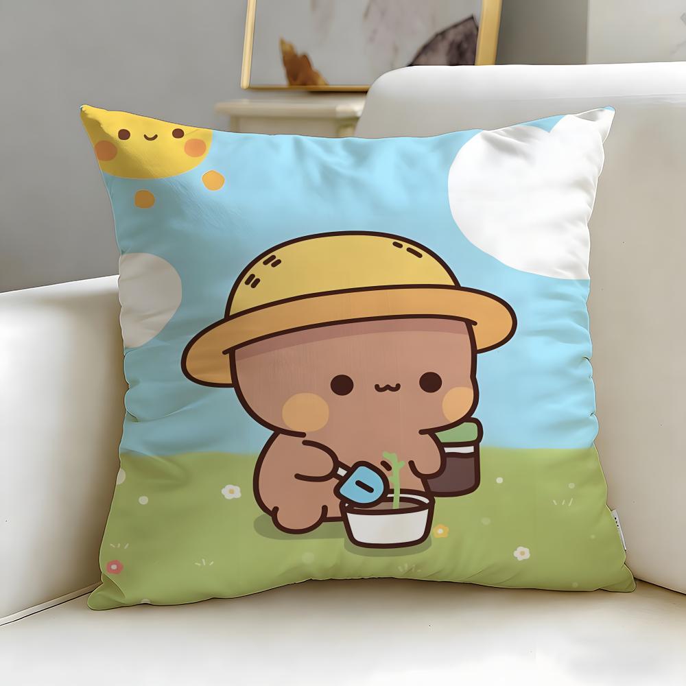 popular cartoon yier bubu Cushion Cover Soft  EasyWash Pillow Case  Versatile for Couch Bed Travel and Office