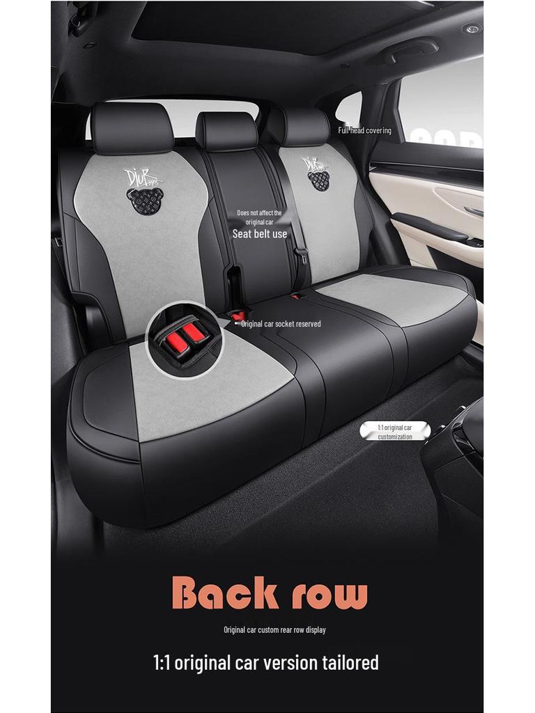 BYD Song PLUS Little Bear 4-Season Car Seat Cushion - Tech Cloth, Full Coverage for 5 Seats