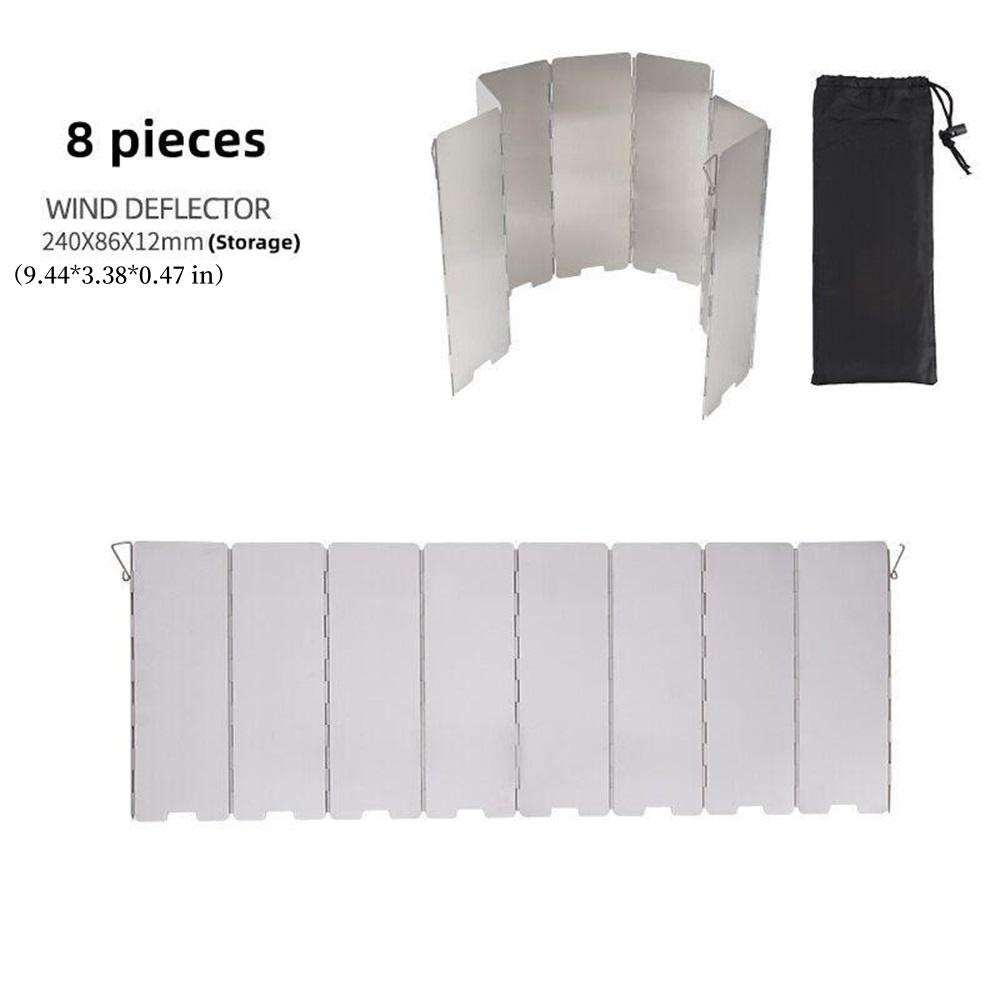 10 Plates Aluminum Stove Windscreen – Foldable Camping Windshield With Drawstring Bag, Portable Butane Stove Wind Blocker For Outdoor Cooking