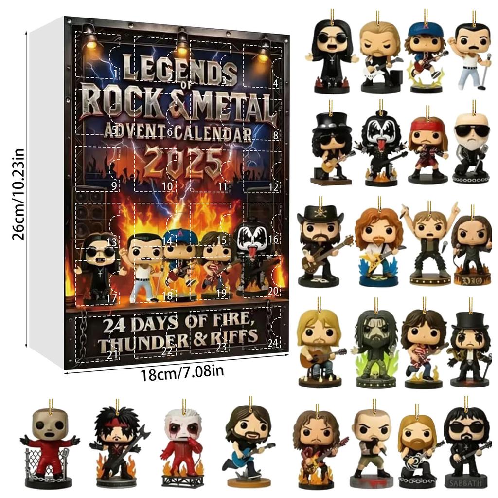 Rock och Metal Adventskalender Julklappar 2D Platt Akryl Ikonisk Musikkaraktär Är Lämplig för Rock- och MetalFans' Gåvor