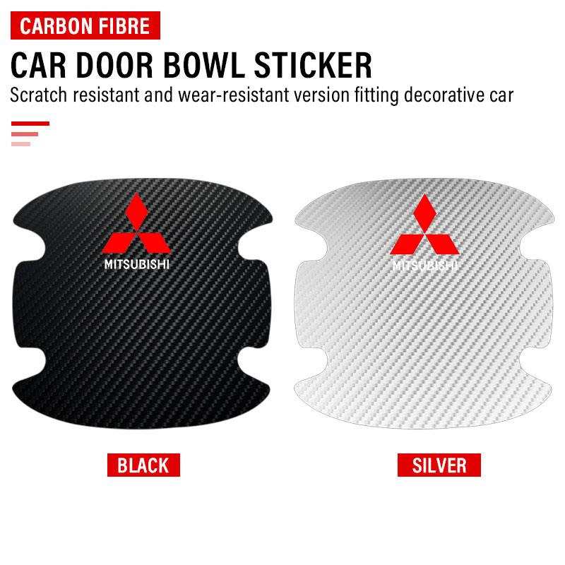 4PCS Car Door Handle Protection Sticker Emblem Car Styling For Mitsubishi Asx Lancer Outlander Pajero Ralliart Accessories