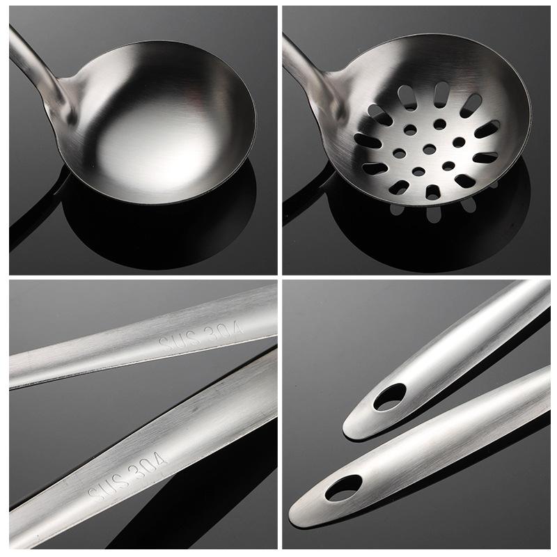 304 Stainless Steel Thin Soup Shell Colander Sanded Small Hot Pot Spoon Large Spoon Tip Handle 1mm Thick