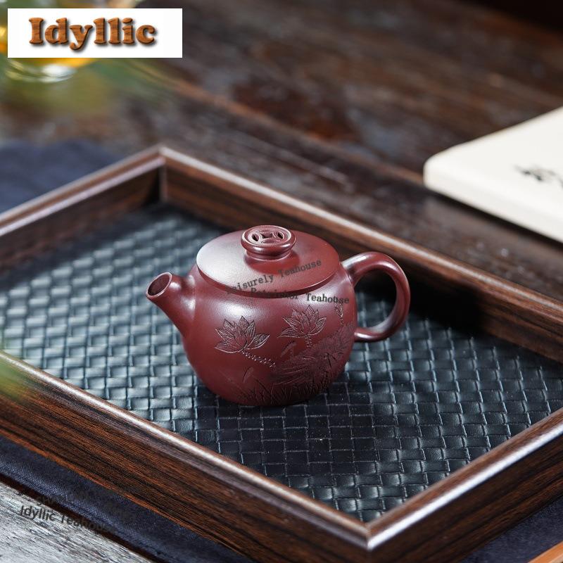 150ml Exquisite Yixing Purple Clay Teapots Handmade Big Caliber Cannon Spout Pot Raw Ore Mud Kettle Zisha Tea Set Tableware Gift