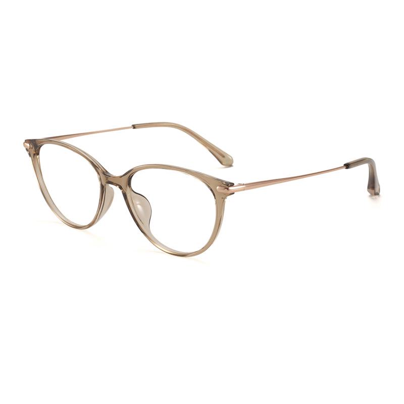 Retro Modern Cat-Eye Glasses 50: Ultra-Light TR Titanium Frame, Versatile & High-End Feel, Bare Face Pure Desire with Flat Lenses 8460