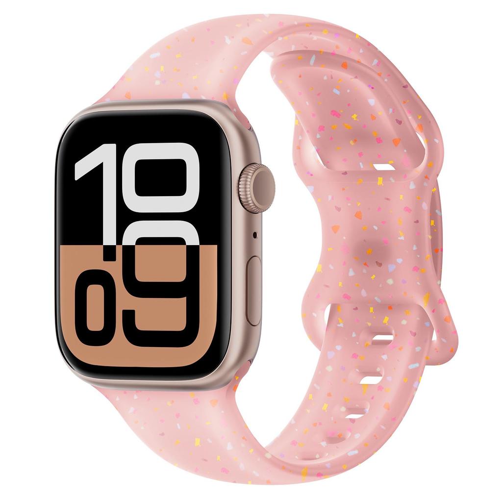 Cinturino per Apple Watch per iWatch 9/S11/Ultra - Silicone con Coriandoli e Fibbia a Farfalla