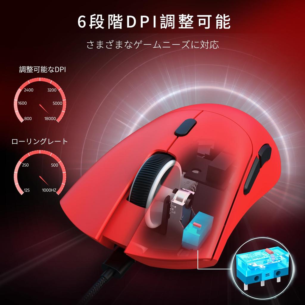 MAMBASNAKE X ATTACK SHARK R1 Gaming Mouse, Ultra-Lightweight (55±3g), Wireless 2.4GWireless BluetoothWired Type-C, PAW3311 Sensor, High Precision,