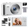 Digital Camera 5K Video Recording 72 Million Pixels 2.83-inch IPS Screen Auto Focus 16x Zoom 32GB SD Card Two Large Capacity Batteries Included 30 Toy