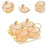 Dried Fruit Plate Appetizer Food Storage Box Candy Dish with Lid Divided Serving Platter for