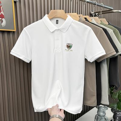 T-shirt Polo a Maniche Corte da Uomo, Top Casual Versatile con Colletto Reversibile, Abbigliamento da Uomo Ampio