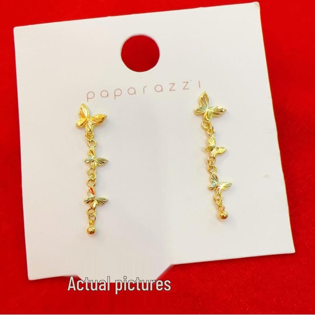 Vietnam Gold Plated Butterfly Jewelry Set: Bracelet, Necklace, Earrings - Women's Fashion Accessory
