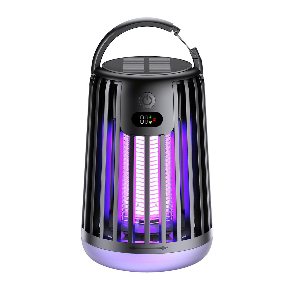 Luz Solar para Jardín Matamoscas Solar para Exteriores con Trampa Recargable para Insectos y Moscas Lámpara Matamosquitos para Jardín Luz de Calle