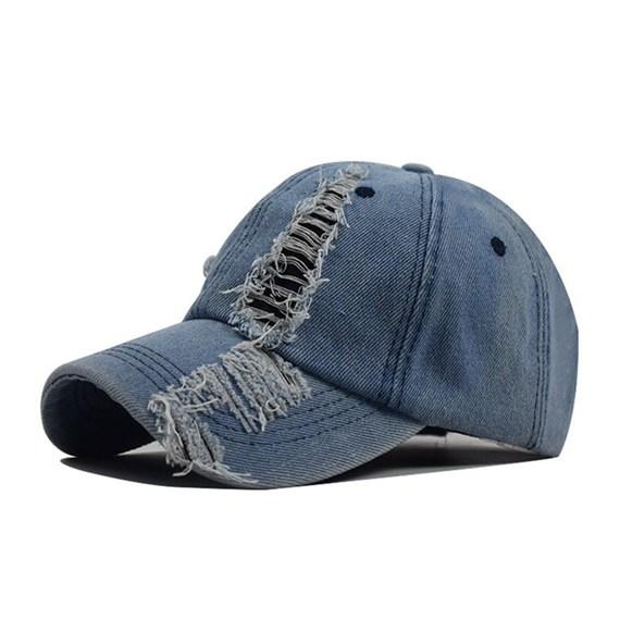 Denim Baseball Caps Personality Ripped Denim Sports Snapback Cap Anti-UV Hats Outdoor Hiking Cap Travel Mountaineering Hat Fashion Hip-Hop Summer