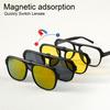 A New Set Of Magnetic Clip-On Design Fashion Sunglasses 1 Frame And 3Interchangeable Lenses Unisex New Circle Glasses Set