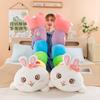 Rainbow Long Bunny Plush Pillow Large Body Pillow for Cuddling And Support Soft Stuffed Animal for Girls And Kids Gift