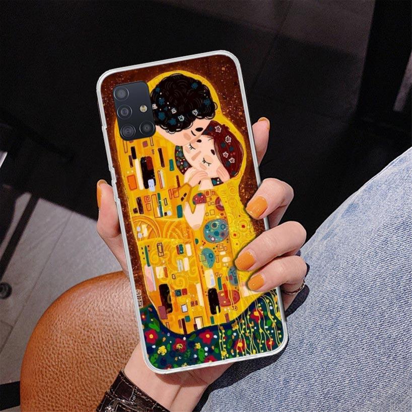 Kiss by Gustav Klimt Desig Phnoe Case for Samsung Galaxy A51 A50S A71 A70 A41 A40 A31 A30 A21S A20S A10S A21S A6 A7 A8 A9 Cover