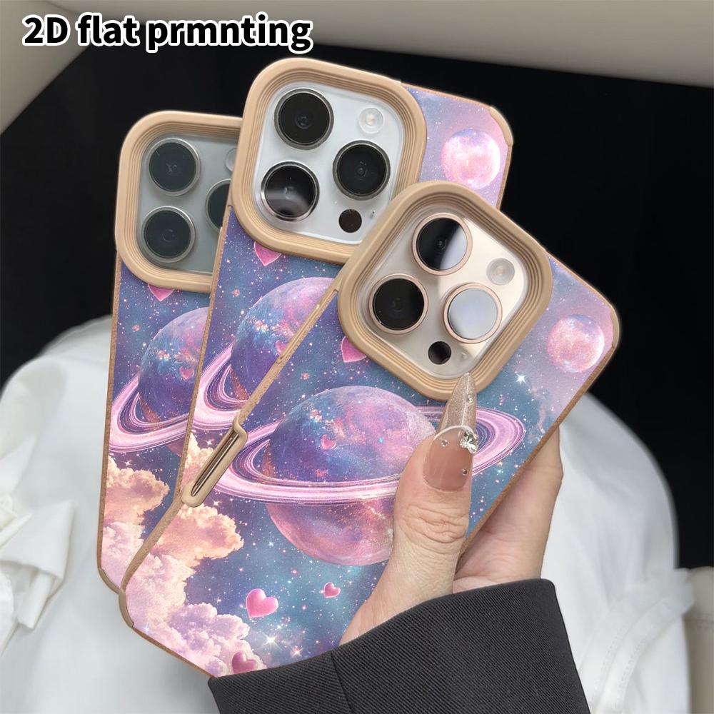 Phone Case: 2D flat lambskin suitable for iPhone 18 17 16 15 14 13 Pro cases, dreamy universe, hugging double bears, Christmas and Halloween gifts
